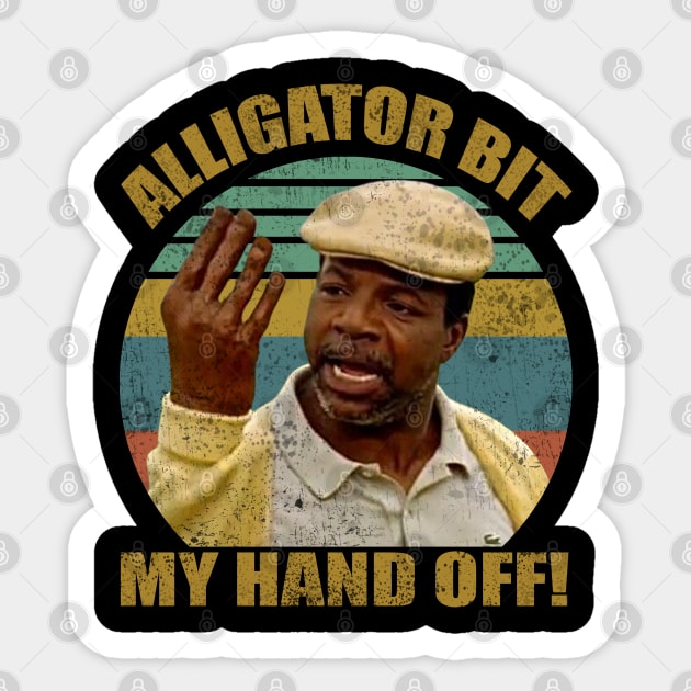 Alligator Bit My Hand Off! 80s Sticker by danterjad